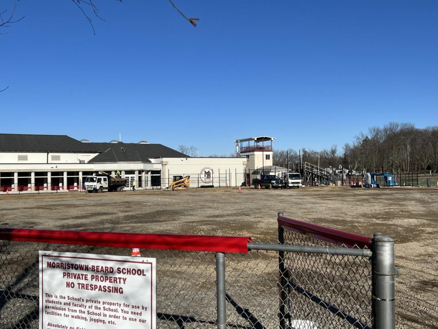 Construction is underway at Billings Field. The workers were in action during the sunny school day on March 3rd.