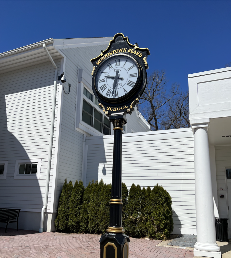 Gifted by Morristown Beard School Alumni in honor of the 50th anniversary of the Morristown School merging with the Beard School, the street clock sits adjacent to the Class of 2020 Quad.