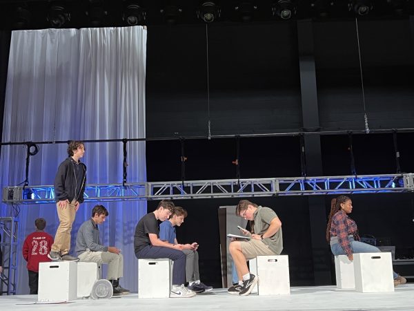 Students rehearse for the fall play.